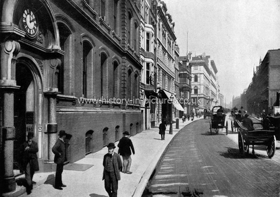 The Office of the Times, Queen Victoria Street, London. c.1890's.